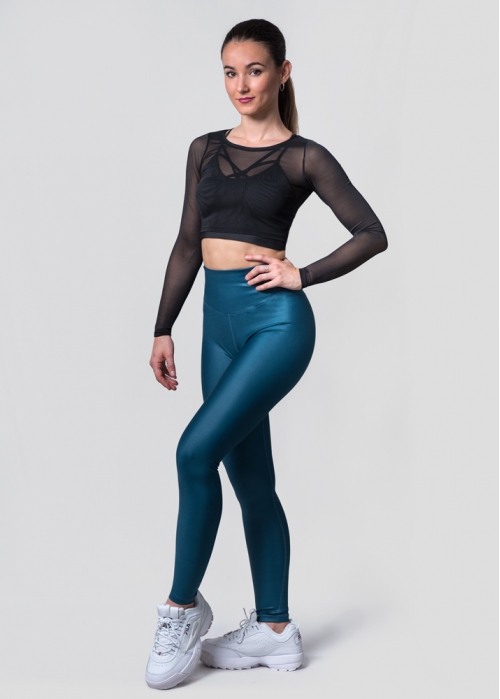 Legging azul metalizado